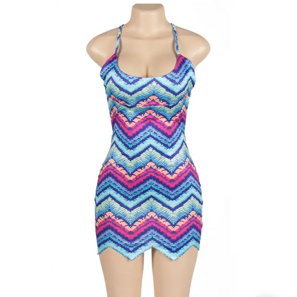 multicolor bodycon dress